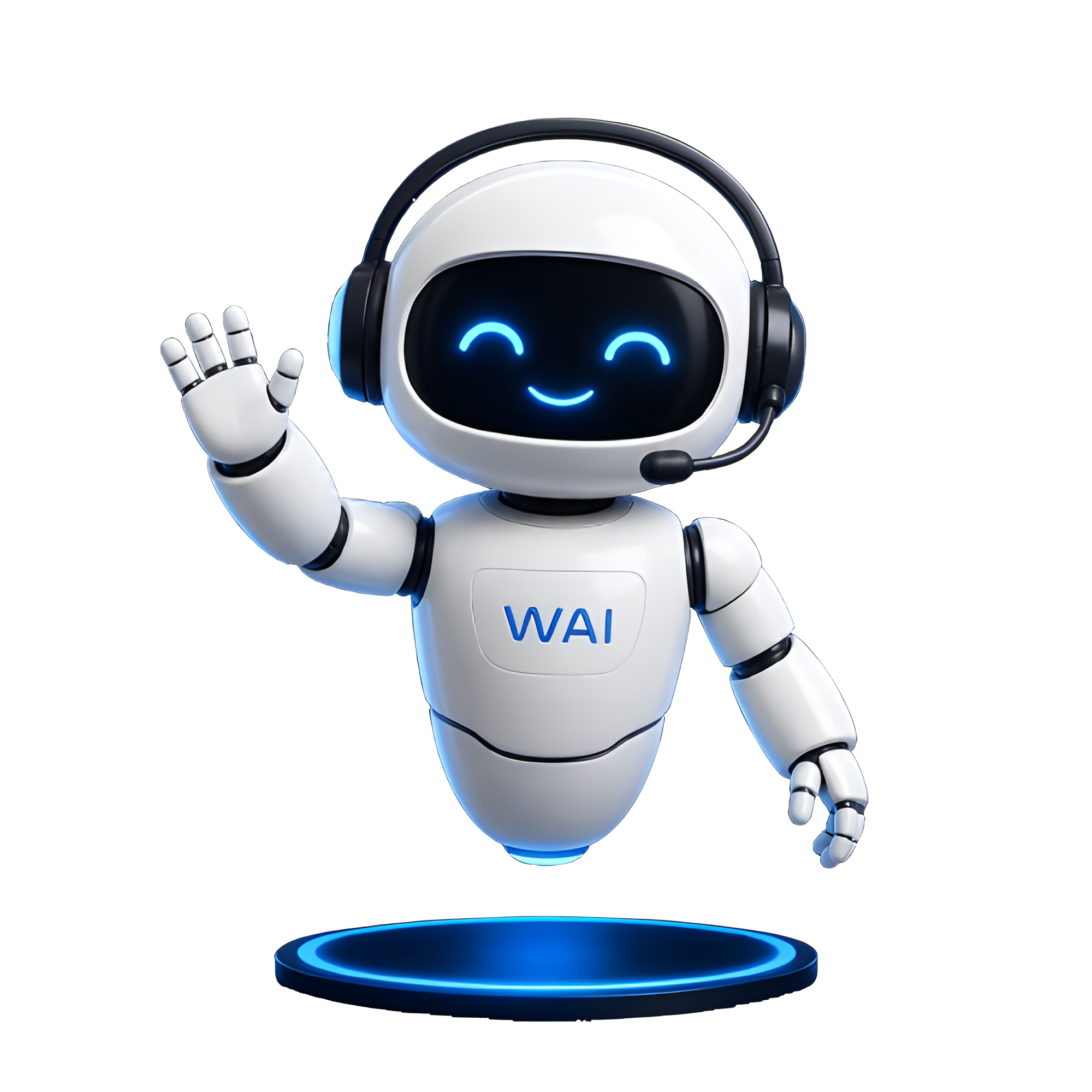 Woodenclouds AI WAI voice agent robot with headset